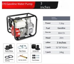 Gasoline-powered Water Pump with A Four-stroke Gasoline Engine, Self-priming
