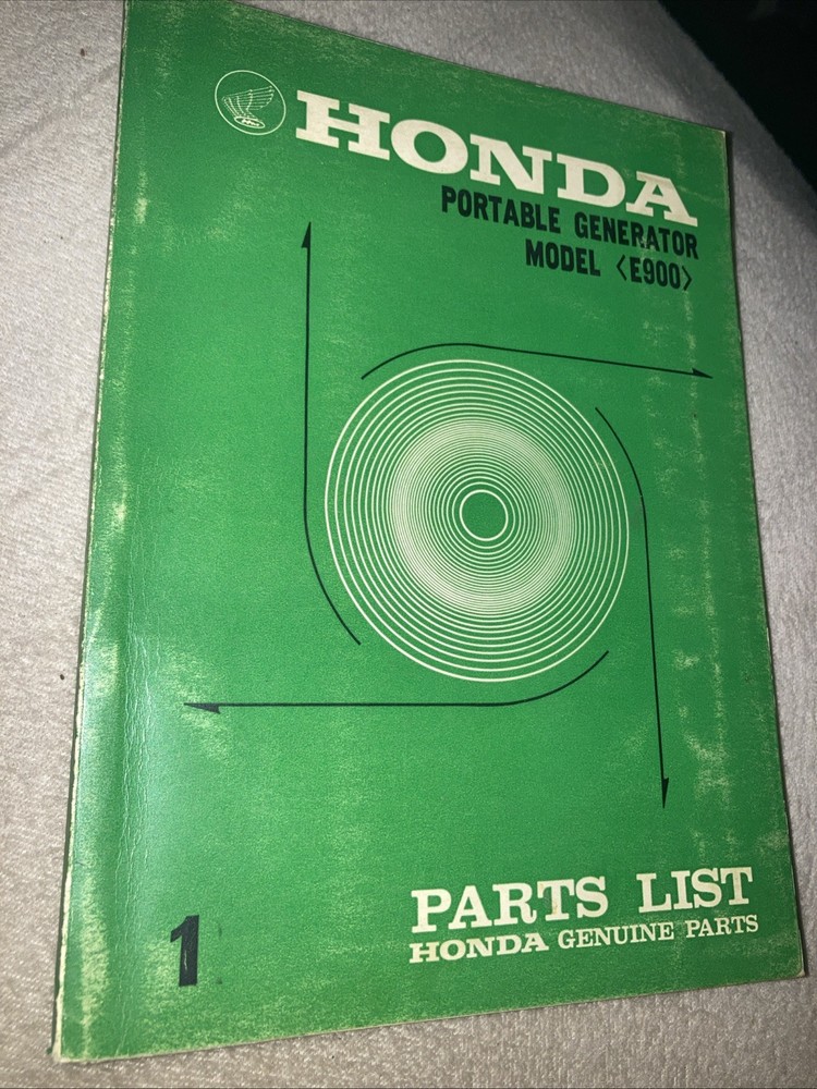 Vintage Honda Portable Generator E900 Genuine Honda Parts List Pocket Book 1970