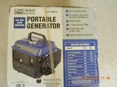 GENERATOR-CHICAGO ELECTRIC Portable Generator 2HP 800/900W 5 Hour Run Time- NEW