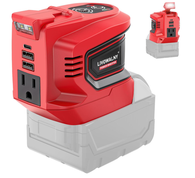 200W Power Inverter Compatible w/Milwaukee, Makita, Ryobi Battery, Power Station