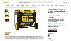 Champion Power Equipment 6250-Watt Portable Open Frame Inverter Generator with Q