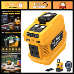 220W Portable Power Inverter for 20V Battery, DC to AC 110V-120V, 2 USB Ports, T