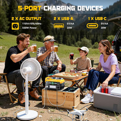 550W Power Station Compatible with Dewalt: Portable Generator DC 20V to AC 110-