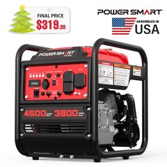PowerSmart 4500W Gas Generator, 223cc 4-Cycle, CO Detect, RV, Emergency Back up