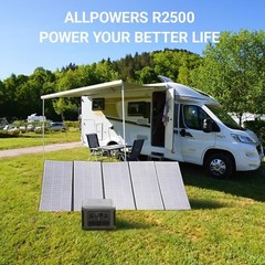 ALLPOWERS 2500W Portable Power Station RV With 100W Mono Flexible Solar Panel