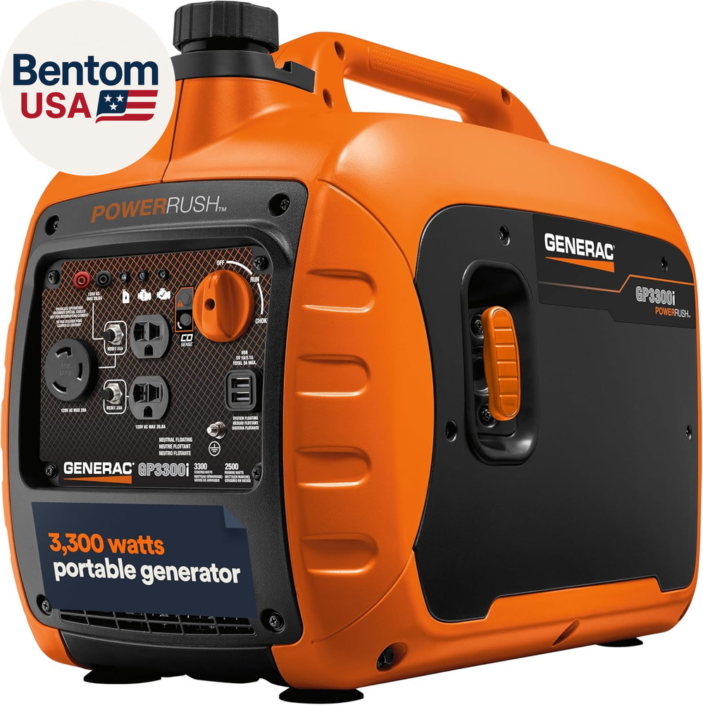 3,300-Watt Gas Powered Portable Inverter Generator – Lightweight and Compact – U