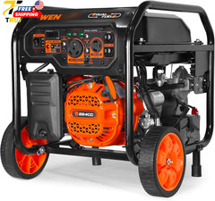 WEN 5600 Watt Dual Fuel Portable Generator with Wheel Kit Electric Start