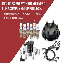 Mercruiser Thunderbolt 4.3 L V6 DISTRIBUTOR CAP ROTOR SPARK PLUG WIRES KIT SET