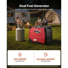 Uimoso Electric Start Dual Fuel Inverter Generator 4200W RV Ready&Power Outage
