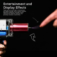 Handheld Mini Tesla Coil Gun – Portable Rechargeable Arc Generator, 10000x Safe