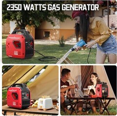 PowerSmart 2350-W Quiet Portable Gas Inverter Generator w/ CO Sensor, Ultralight