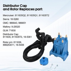 Ignition Tune Up Kit with Distributor Cap and Rotor and Spark Plug Wires Set …