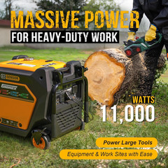 11000W Tri-Fuel Inverter Generator, Quiet, Remote Start, CO Sensor