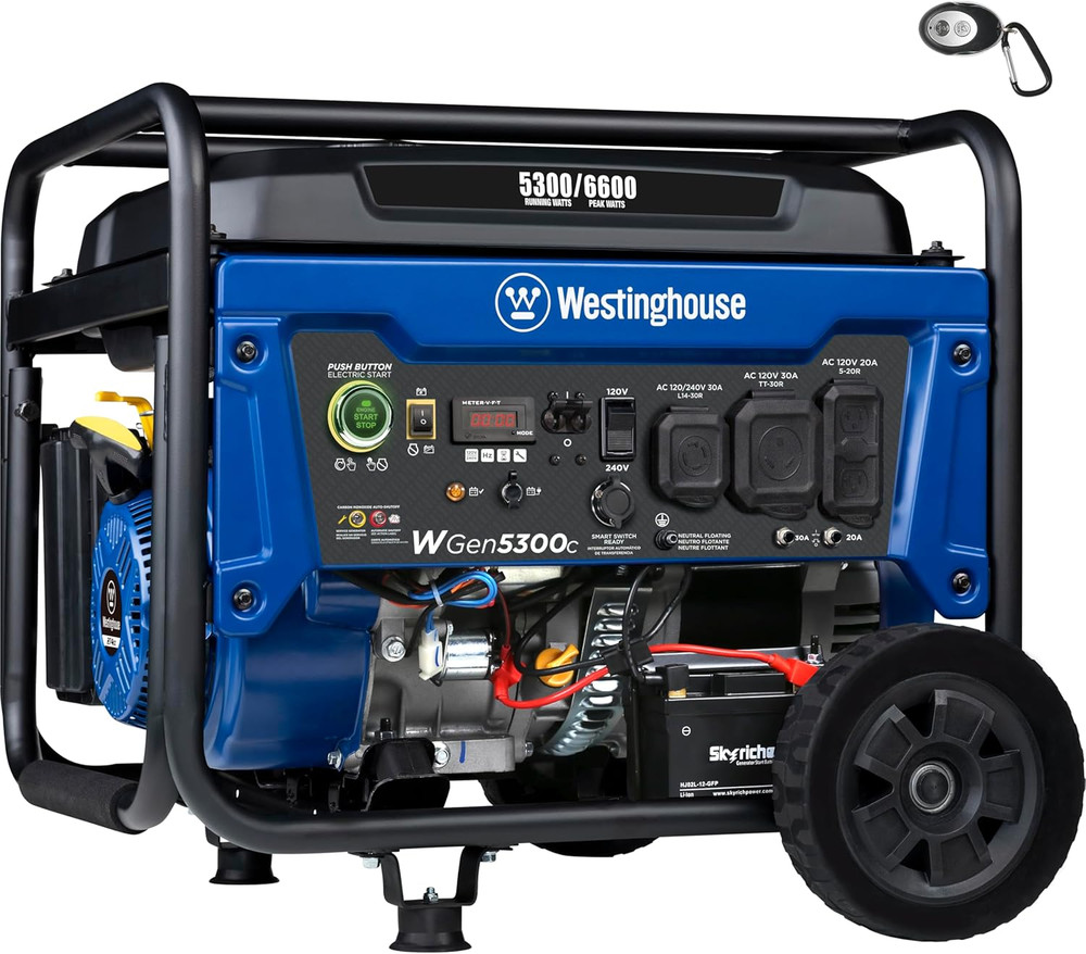 Westinghouse 6600 Watt Home Backup Portable Generator, Remote Electric Start wit