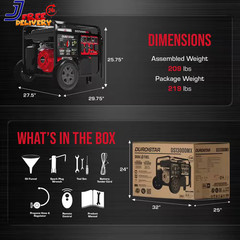 13000 Watt Push Button Start Dual Fuel Gas and Propane Powered Portable Generato