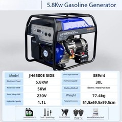 Smart Flashlight-Start Gasoline Generator 3kW/5kW/7kW Single-Phase 220V