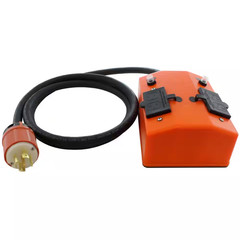 10 Ft. NEMA L21-30 30 Amp 5-Prong Locking Plug to PDU Outlet Box (GFCI and Break