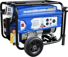Green-Power 5,000-W Portable RV Ready Gas Powered Generator with Wheel Kit, Blue