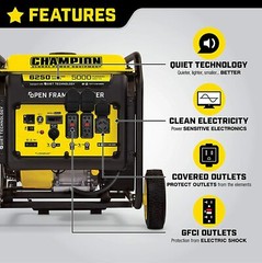 Champion 6,250-Watt Super Quiet Portable RV Ready Gas Powered Inverter Generator