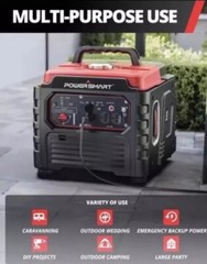 PowerSmart 1500W Gas Portable Inverter Generator Quiet RV Home Camping 4-Stroke
