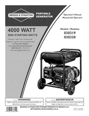 Briggs & Stratton 4000 Watt Portable Generator – Owners Manual & Instructions