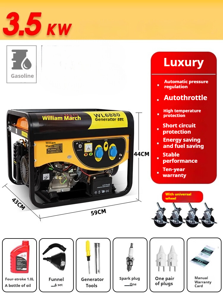 High Quality Gasoline Generator Single Phase Household Micro Silent Generator