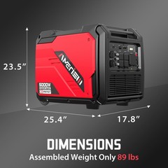 Amerisun 5000W Inverter Gas Generator, 223cc, 10H Runtime, USB & 120V AV Output