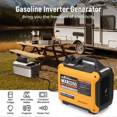 2350W Inverter Generator with 2 USB, Ideal for Charging Phones While Camping