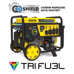 Champion 12,500-W Portable Tri Fuel Gas Generator with Electric Start, CO Sensor