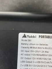 Takki 88Wh Portable Power Station, Solar Generator, AC/DC/USB, LED Flashlight