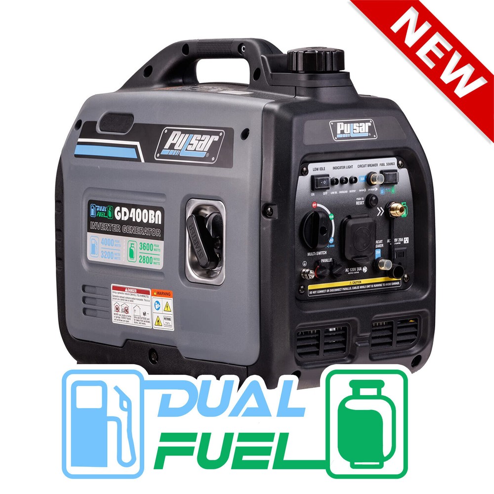 Pulsar Products GD400BN, 4000W Portable super-quiet Dual Fuel & Parallel Capabil
