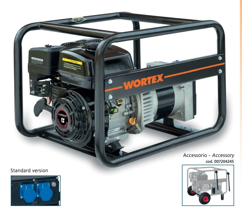 Gasoline Generator WORTEX 4T 196Cc 6.5Hp 4 Kva