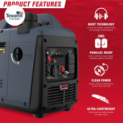 1500 Watt Portable Quiet Inverter Generator Gas Powered, Small Ultra Lightweight