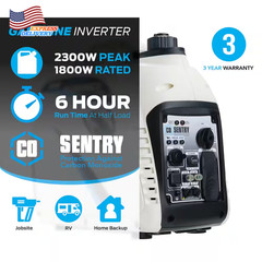 2300-Watt/1800-Watt Recoil Start Super Quiet Gasoline Powered Portable Inverter