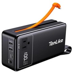 Portable Power Station with AC Outlet Power Bank for Camping Essentials Black