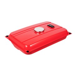 4-Gallon Universal Generator Gas Fuel Tank w/ Chrome Cap Gauge Petcock Valve Red