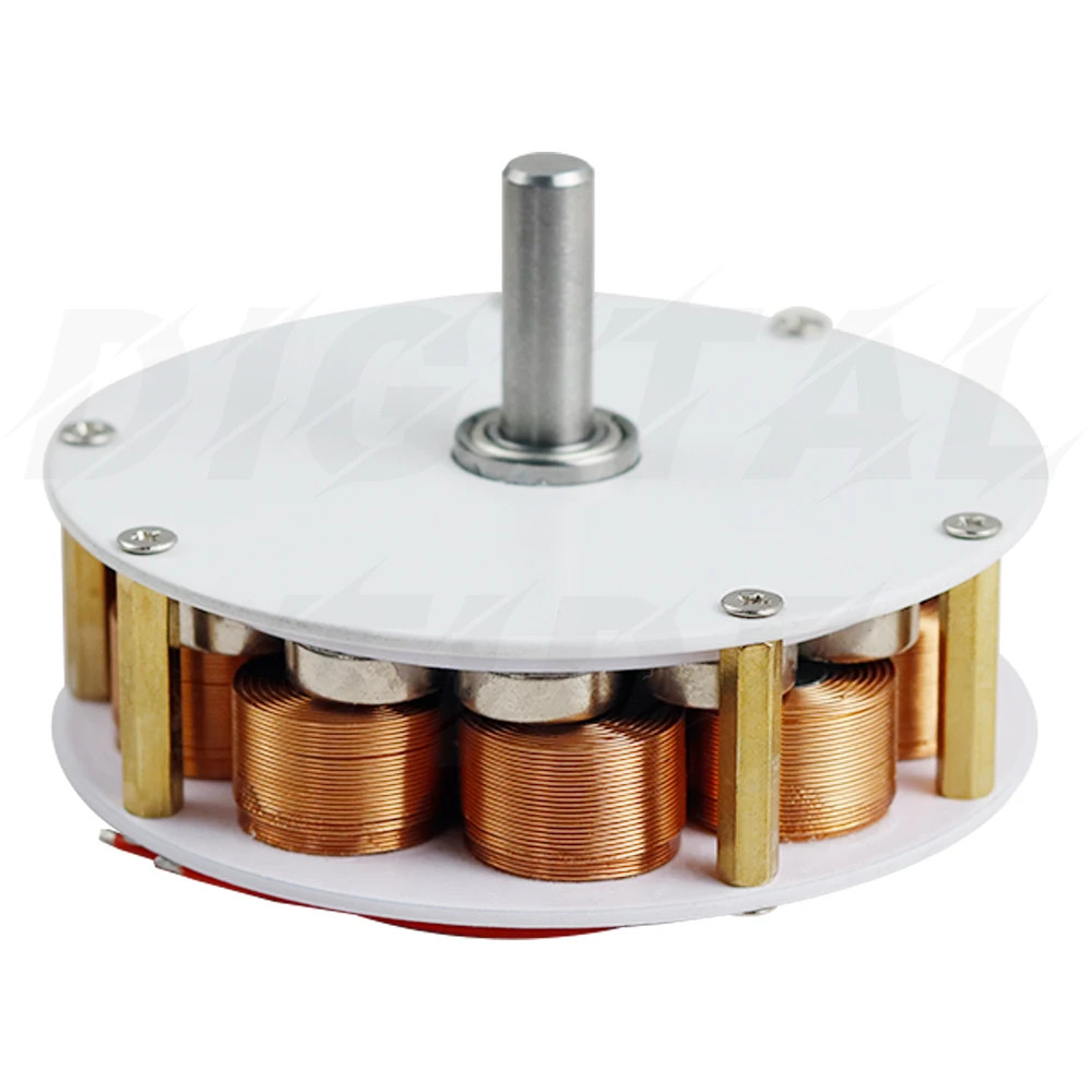 Miniature Disc-Core Generator 50W 24V High Magnetic Field 100-650rpm 85mm*25mm