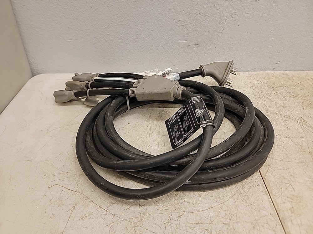 Briggs & Stratton P/N 197474 25 ft 20 Amp Generator Adapter Cord Set 4 Outlets