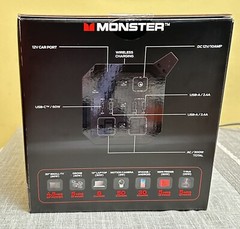 Monster Power Grid Portable 300W Battery Power Station 10W Wireless (Black) New