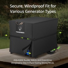 QH.HOME Waterproof Generator Cover 30x30x26 30″(L) x 30″(W) x 26″(H), Black