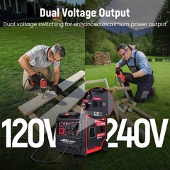 120/240V & Propane/Gas Portable Generator – 13.5h Runtime for Long Camping Trips