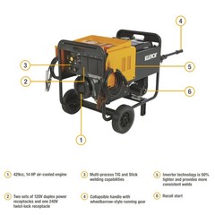 Klutch 6000 Watt Dual-Voltage Engine-Driven Inverter DC Arc Welder/AC Generator