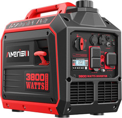 3800W Gas Powered Portable Inverter Generator, Quiet Generator with CO Sensor EC