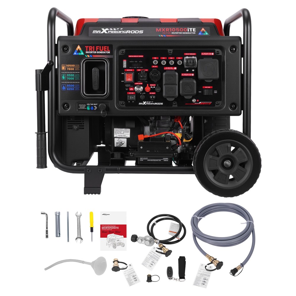 10500W 120/240V Inverter Generator Tri-Fuel CO Sensor for Family Emergency Use