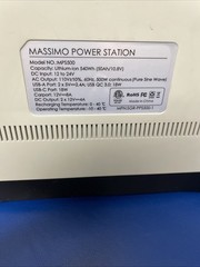 WORKING Massimo Power Station MPS500 Generator Camping/emergency Power