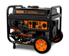 WEN 4750-W Hybrid Dual Fuel Gas Portable Electric Start Generator with Wheel Kit