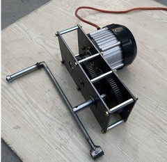 220-volt, 2000-watt, 50-Hz Hand-Crank Generator with Speed-Increasing Gearbox