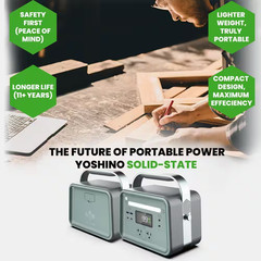 Solid-State Portable Power Station, 330W /480W Peak, Push-Button Start Battery G