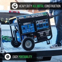 DuroMax 12,000-W Portable Hybrid Dual Fuel Electric Start Generator w/ CO Sensor