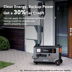 OSCAL Portable Power Station 3600Wh LiFePO4 Solar Generator 3000W (Surge 6000W)
